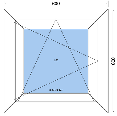 Draai/kiepraam wit - 600x600 MM