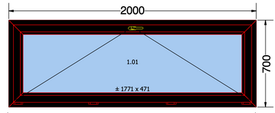 Kiep raam zwart - 2000x700 mm