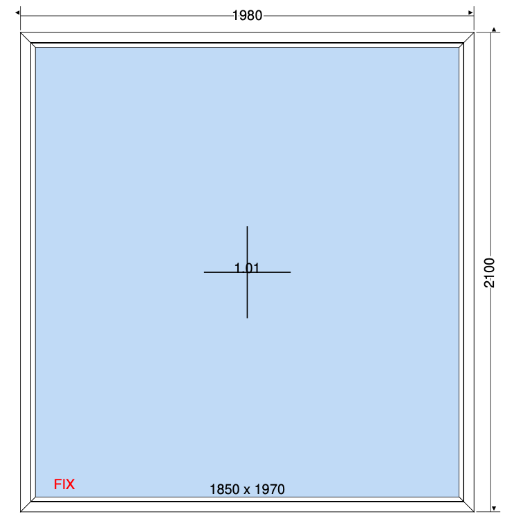 Vast raam antracietgrijs - 1980x2100 mm