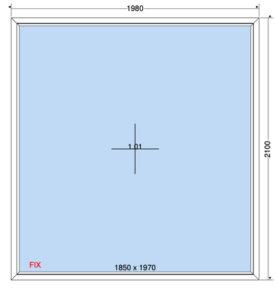 Vast raam antracietgrijs - 1980x2100 mm