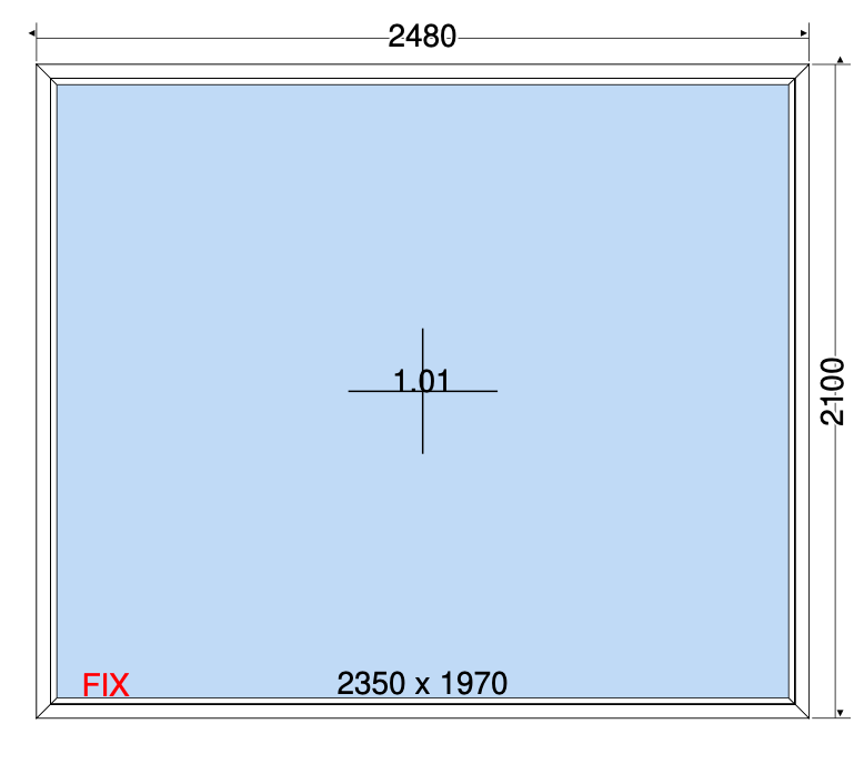 VAST RAAM WIT - 2480x2100 MM