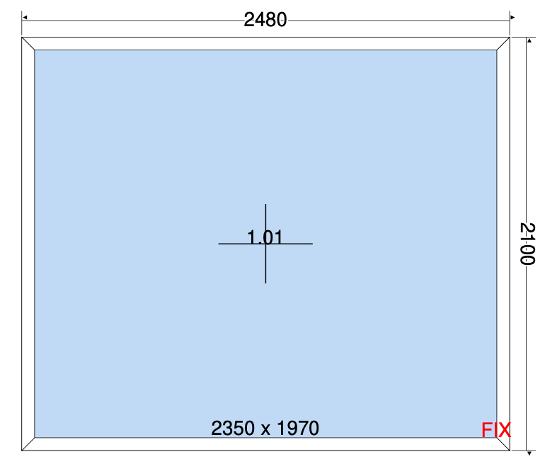 FINESTRA FISSA BIANCA - 2480x2100 MM