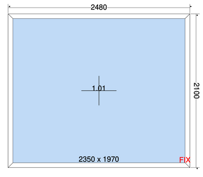 FINESTRA FISSA BIANCA - 2480x2100 MM